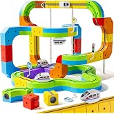 Oppvoci Electric Train Set, 3D Cube Track-DIY Rail Cube Block Kit | 3D Gravity-Defying Motorized Train Tracks, STEM Education