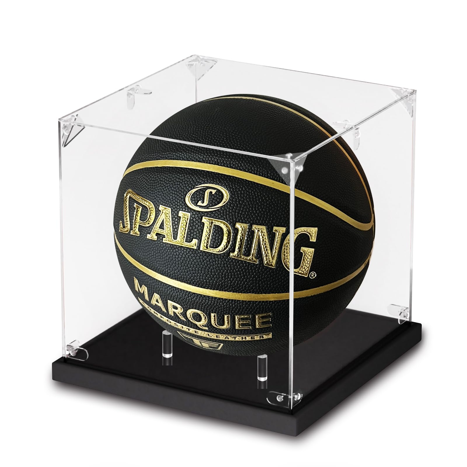 Photo 1 of **MINOR DAMAGE/check clerk comments**
Basketball Display Case, Acrylic Basketball Case Display Clear, UV Protected Soccer Stand Box for Autographed Ball