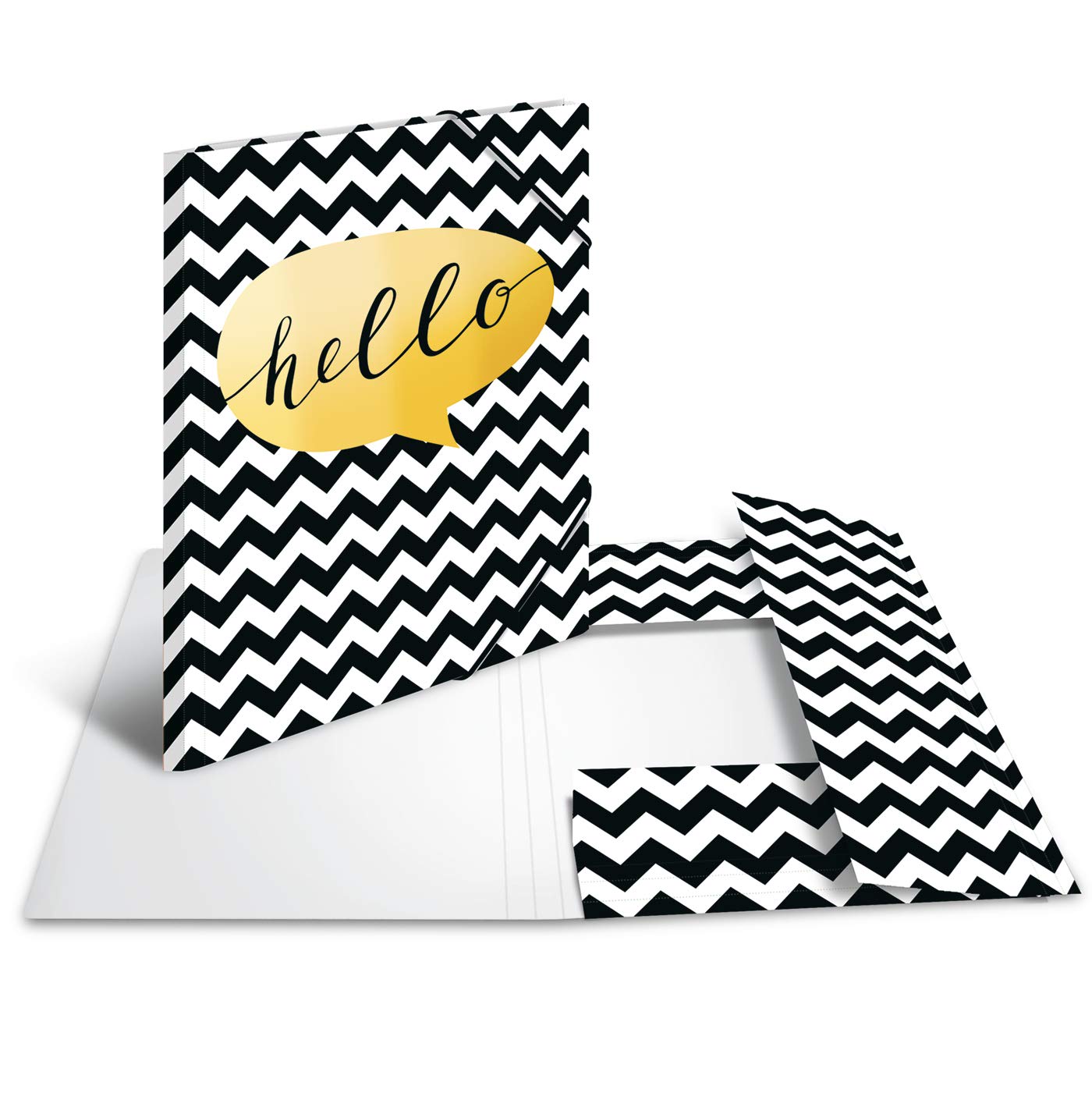 HERMA Elastic Folder Fashion & Style with Hello Motif, A4, Sturdy Cardboard, with Inner Print, 1 Span Folder