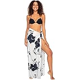 Back From Bali Womens Sarong Wrap Floral Hibiscus Beach Pareo Swimsuit Coverup Skirt with Coconut Clip