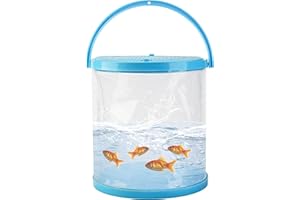 Klizdum Foldable Portable Fish Tank - Transparent Fish Transport Container, Plastic Aquarium for Fishing, Traveling, Frog Catching Ideal for Catching and Releasing Critters, Perfect Critter Keeper
