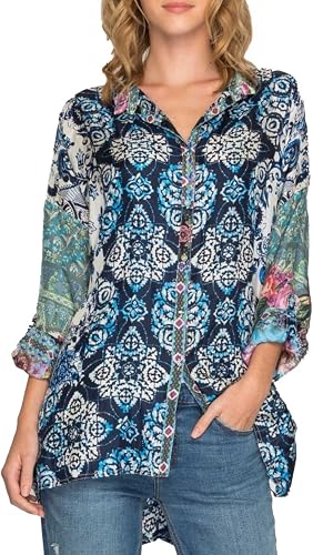Johnny Was Top CHAISE BUTTON DOWN SHIRT - JASMINE HONEY main image 0