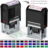 Bertiveny Custom-Date-Stamps Self Inking Stamp Personalized-Date-Stamp with Siganture Self-Inking Heavy Duty Date Stamper for Office Business,2-Color Ink Pads - Many Colors &amp; Fonts (1 pcs Date Stamp)