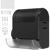 3-in-1 Indoor Dryer Vent - Polyester Screen Filter and Water Drawer System for Electric Clothes Dryers, Includes Dryer Vent Clamps-Black Color (Black)