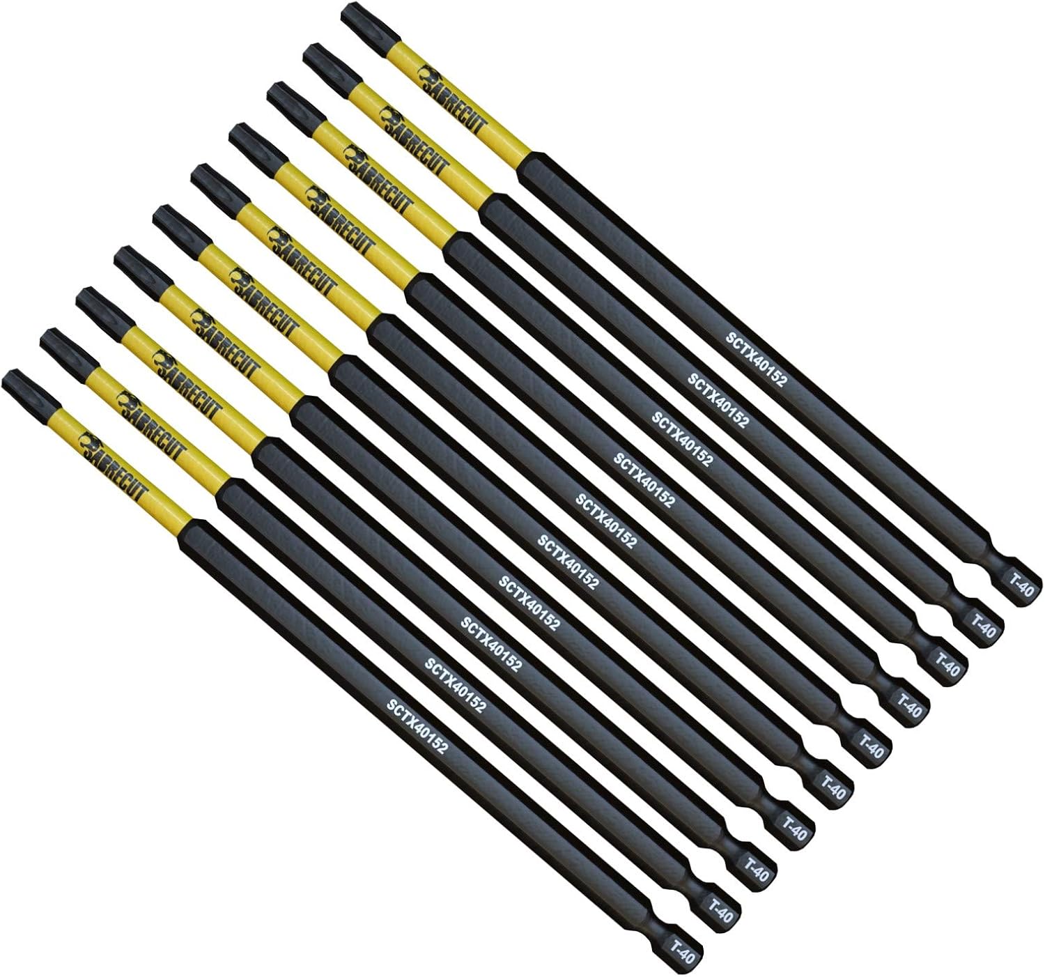 10 x SabreCut SCTX40152_10 152mm T40 TX40 Magnetic Impact Screwdriver Driver Bits Set Torx Heavy Duty, 152 mm - Image 4