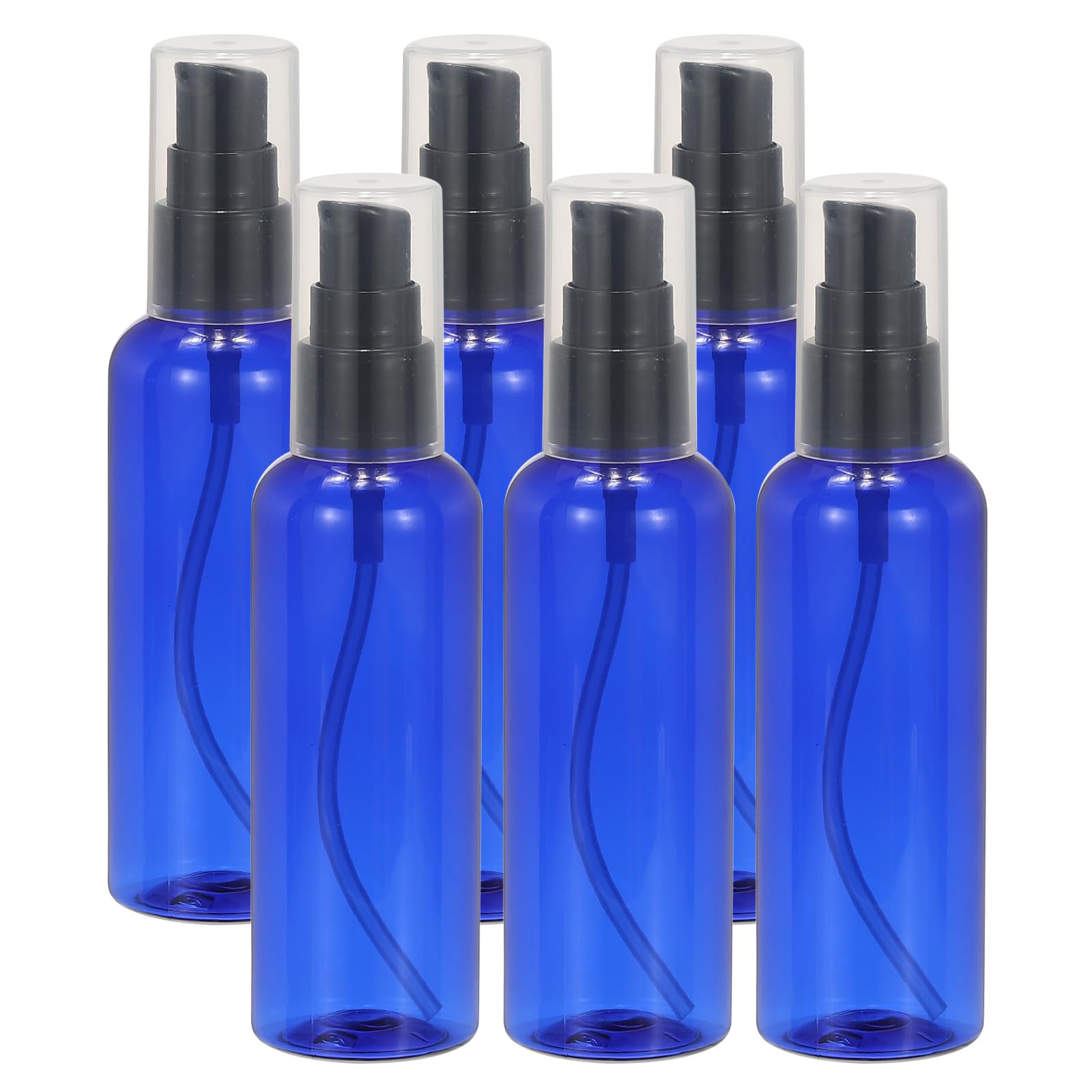 PATIKIL Travel Pump Bottles, 6 Pcs 3.4Oz(100ml) Leak Proof Refillable Empty Dispenser Container Squeeze Bottle with Pump for Shampoo Toiletries Lotion Cream, Blue