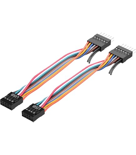 2x Lenovo Motherboard USB Converter Cable – 11-Pin Female To 9-Pin Male, 10cm