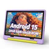Urao Kids Tablet, Android 15 Tablet for Kids 10 inch Octa-Core with Case, 64GB 1TB TF Card Expandable for Toddler Children, Parental Control, Dual Camera, WiFi,Gift