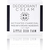 Little Seed Farm All Natural Deodorant Cream - Activated Charcoal - Aluminum Free Deodorant for Women or Men, Net Wt. 2.4oz | 68g