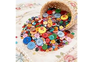 Plastic Buttons 100-Piece Mix, Assorted Small Buttons for DIY Sewing Crafts, Clothing Repair, Fashion Design & Upcycling Proj