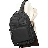 Simple Backpack for School Waterproof Backpack for Women Men Cute Casual Daypacks Lightweight Backpacks High School Bookbag for Teens Girls Boys(Black)