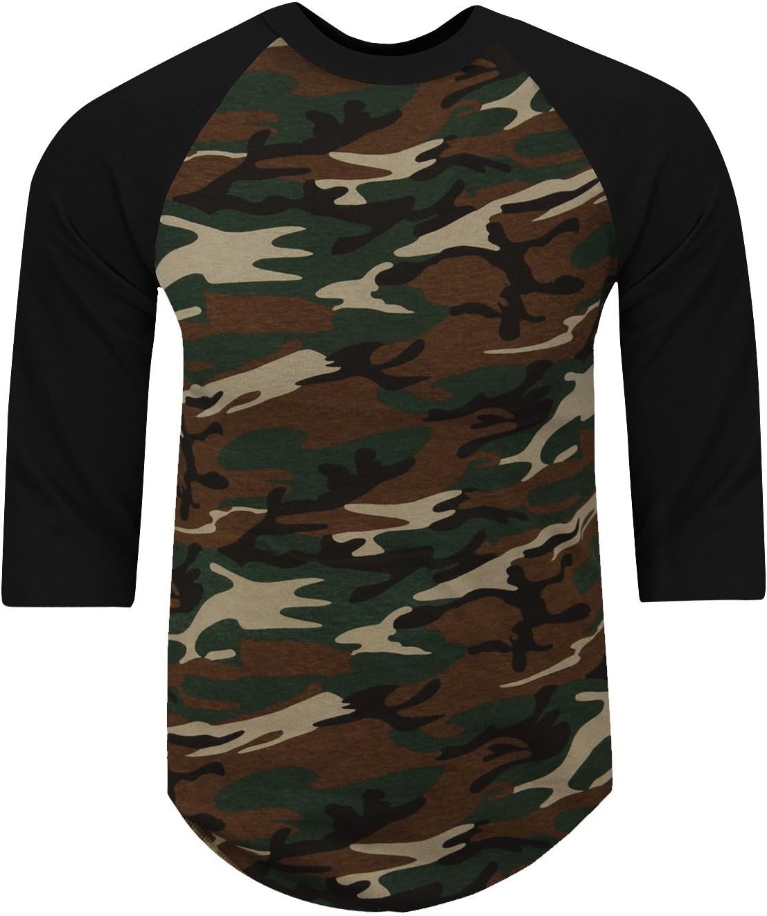 Mens Baseball T Shirts Raglan 3/4 Sleeves Tee Cotton Jersey S-5Xl