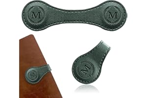 SHINETRIM Handmade Personalized Leather Magnetic Bookmark - Custom Initial Letter Design with 26 Alphabet Choices - Durable Bookmark for Readers, Book Lovers, Women & Kids