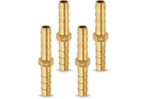 MAACFLOW MAACFLOW Brass 1/4" Hose ID Barb Barbed Fitting Splicer Repair (Barb OD 0.29") (Pack of 4)