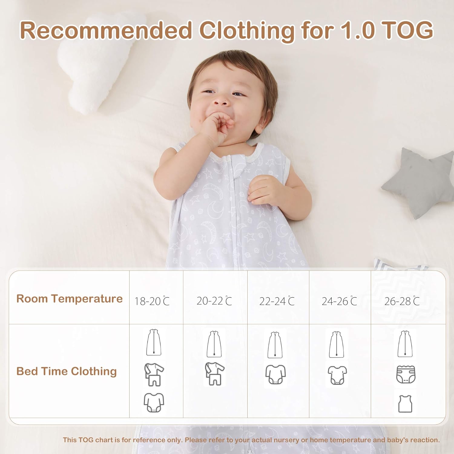 MioRico Baby Sleep Sack 0-24 Months Newborn Sleeping Bag 1 TOG Wearable Blanket: Clothing