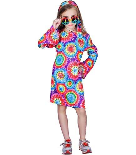 Child's Peace & Love Hippie Costume - Medium Size (8-10), Includes Dress, Vest, Headband & Boot Covers - View #3
