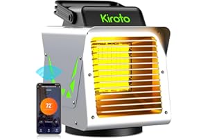 Kiroto 1500w Greenhouse Heater,with APP Remote Control, Portable Outdoor Winter Heater With Thermostat For Plants Vegetables Flowers,Smart Electric Safe Heater for Green house,Grow Tents,Garage