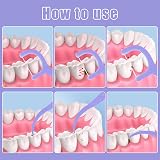 Hemiks 200 Pcs Dental Floss Floss Sticks 2 in 1 Toothpick Interdental Purple view 3