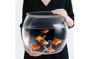 Geelin 5 Gallon Plastic Fish Tank Large Bowl Shatterproof with Crystal Clear Clarity for Terrarium, Flower Vase Centerpiece Gift for Fish Lovers (Round)