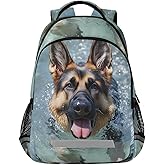 ALAZA German Shepherd Dog Swimming Backpacks Travel Laptop Daypack School Book Bag for Men Women Teens Kids