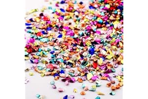 CMIDY Crushed Glass Irregular Metallic Chips Sprinkles Chunky Glitter Multicolor 100g 2-4mm for Nail Arts Craft DIY Vase Filler Epoxy Resin Mold Scrapbooking Jewelry Making Decoration (Multicolor, 2-4mm)