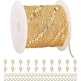Jabogrii 10 Meters Square Tube Cable Chain for Jewelry Making 18K Gold Plated Brass Jewelry Making Chains DIY Craft Chain Spool Jewelry Findings