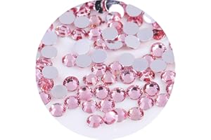 LAVIYO 1440 Pcs SS20 5mm Flatback Rhinestones for Nails Art Crafts Glitter Round Gems Crystals DIY Clothes Shoes（Light Pink)