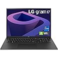 LG gram (2022) 17Z90Q Ultra Lightweight Laptop, 17" (2560 x 1600) IPS Display, Intel i7 1260P CPU, NVIDIA RTX2050 GPU, 16GB RAM, 1TB NVMe SSD, FHD Webcam, WiFi 6E, Thunderbolt 4, Windows 11, Black