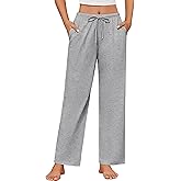 Ekouaer Women's 100% Cotton Pajama Pants Casual Drawstring Pj Bottom Soft Pj Pants