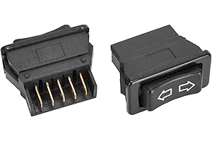 12 Volt 20 Amp 2 Way Momentary Rocker Switch for Up Down Aerial Control with Smooth Click Mechanism and 5x5mm Spade Connector