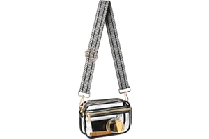 FANGSUN Clear Crossbody Bag Stadium Approved, Clear Purse for Women, Transparent Shoulder Messenger Handbag for Concert Sport