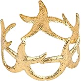 Mikovivi Wide Starfish Arm Cuff Bracelet for Women, Alloy Vintage Chunky Gold Open Bangle Boho Adjustable Summer Beach Jewelry Gift Sea Mermaid Style Irregular Statement Armband