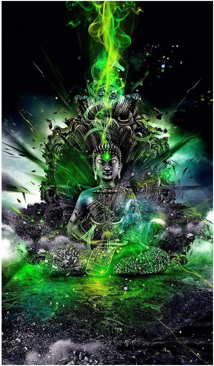 Mobicus 5D DIY Full Diamond Diamond Painting,Living Room Decorative Wall Stickers Wallpaper, Buddha(30X50CM/12X20inch)