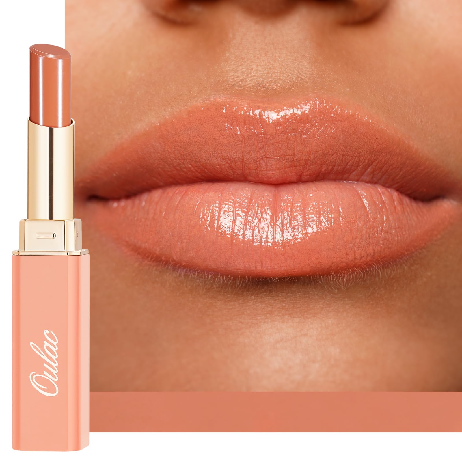 Oulac Makeup Moisture Shine Lipstick, Senorita, Brown, Tan, Sheer, Glossy, Long Lasting, Highly Pigmented, Creamy Formula