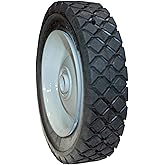 Mr Mower Parts Universal Steel Wheel 7" x 1.5" Ball Bearing 1/2" bore Offset hub 1 3/8"