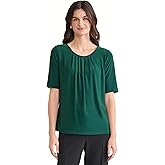 Kasper Women's Sleeveless Pleated Neck Top