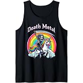 Death Metal Grim Reaper Riding a Unicorn Tank Top