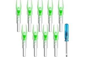 Lzwow 9PCS S Lighted Nocks for Arrows with .244 Inside Diameter Automatic Compound Bow Arrow Nocks for Hunting Shooting