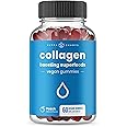 Vegan Collagen Boosting Gummies for Women & Men – Collagen Supplement with Vitamins A, C & E – Delicious Vitamins For Hair, S