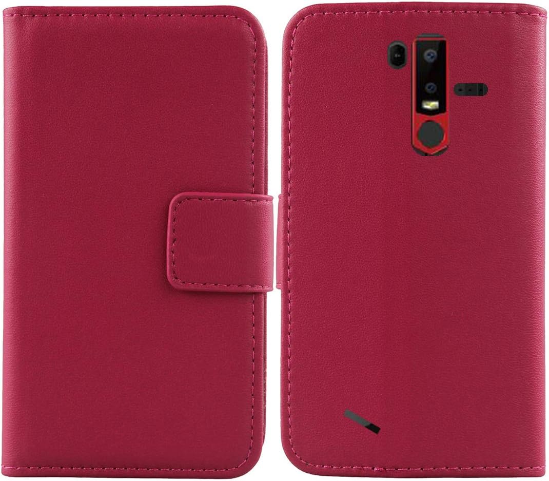 Gukas Genuine Leather Case for Ulefone Armor 6 / 6E 6.2" Wallet Premium Flip Protection Cover Skin Pouch with Card Slot (Rose)