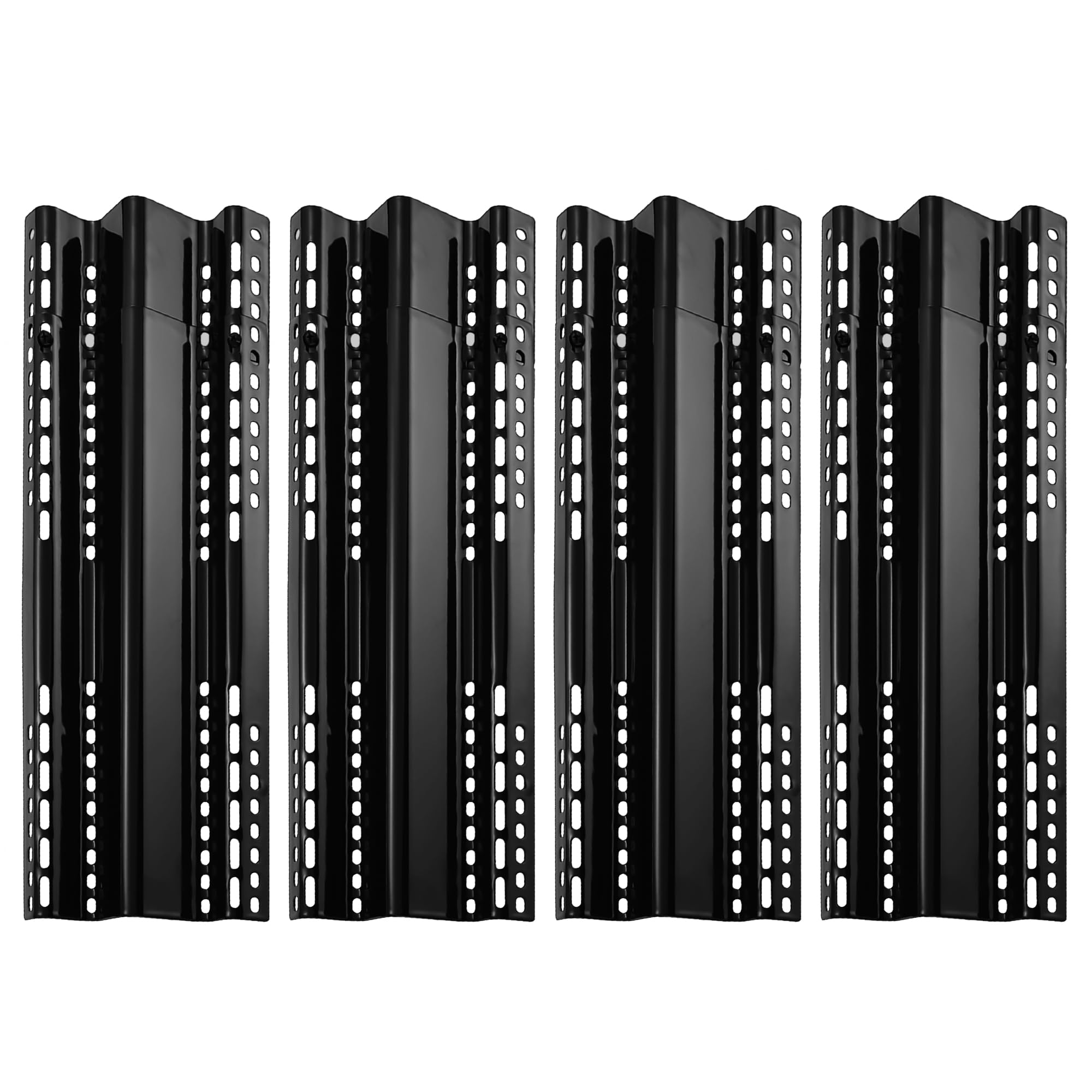 Photo 1 of Unicook 4 Pack Adjustable Grill Burner Covers, Porcelain Steel Heat Plate Shields, Large BBQ Heat Tents, Heavy Duty Flame Tamers, Barbecue Replacement Parts, 6'' Width, Extend from 15.75" to 18.75" L