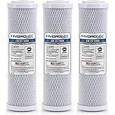 Hydronix HX-CB-25-1005/3 Whole House RO & Drinking Systems NSF Coconut Carbon Block Water Filter 2.5 x 10-5 Micron, 3 Count (Pack of 1), White