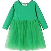 Mud Kingdom Little Girls Long Sleeve Sparkly Dress Cute Tutu Dress Princess