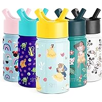 Simple Modern Disney Water Bottle for Kids Reusable Cup with Straw Sippy Lid Insulated Stainless Steel Thermos Tumbler…