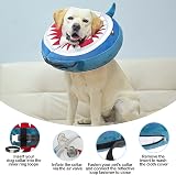 BEAUTYZOO Inflatable Dog Collar Medium Blue Shark - Donut E-Collar view 6