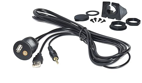 USB/Klinke Verlängerungskabel mit Einbaubuchse und Adapter