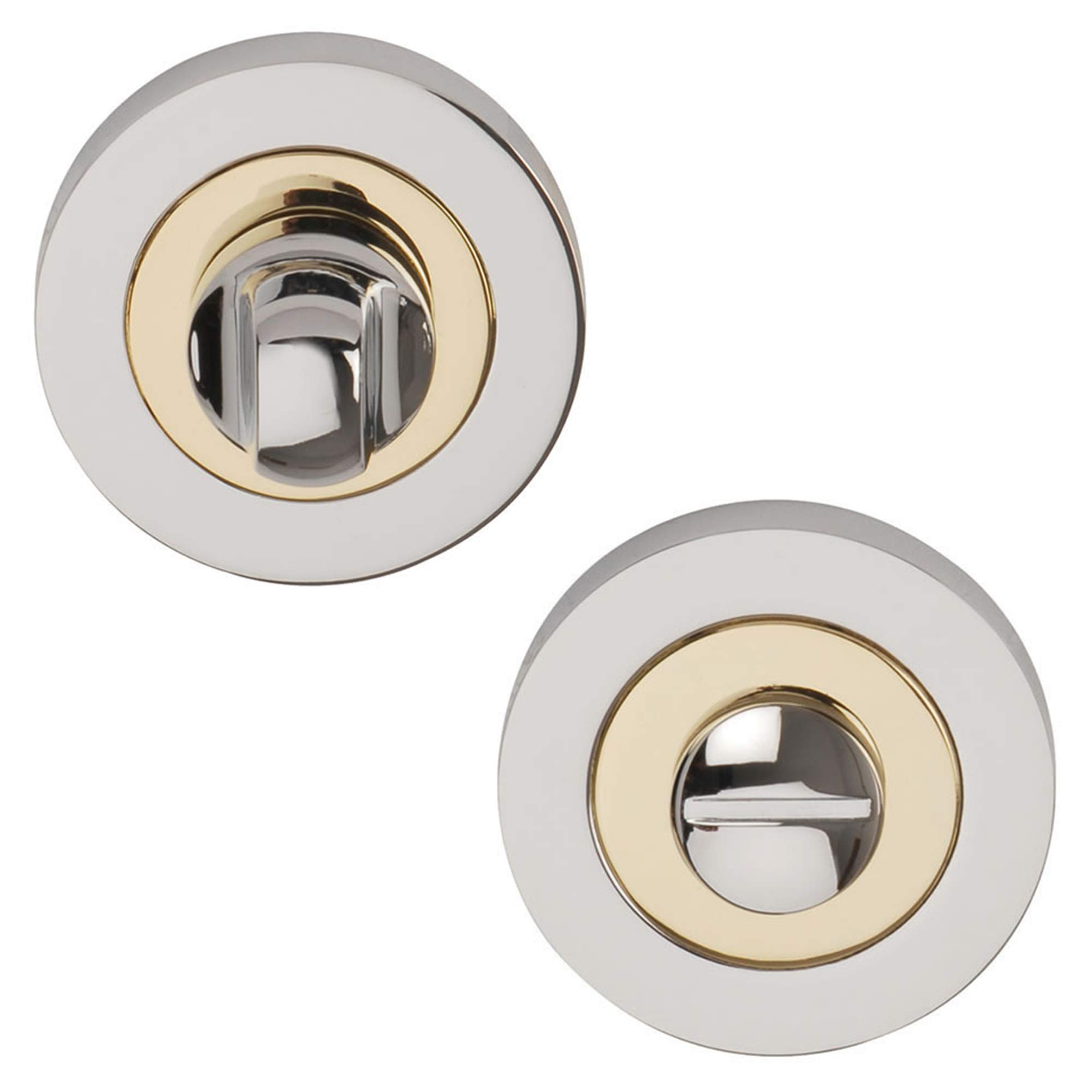 Excel Architectural DH3632 Bathroom Turn & Release, Polished Brass/Chrome