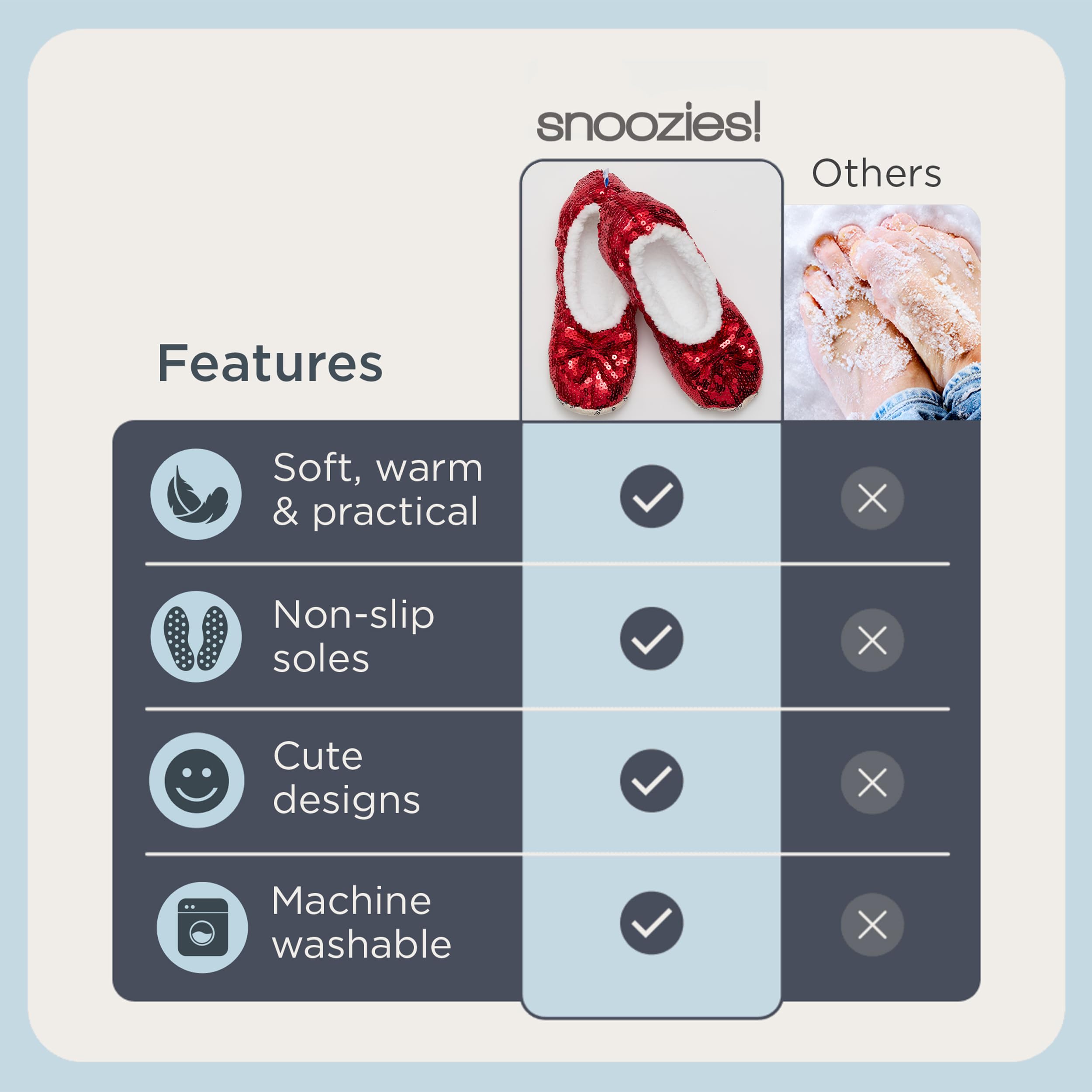 Snoozies Ballerina Bling Metallic Shine Slippers | Sequin House Shoes for Women | Slipper Socks with Grippers | Cute Indoor Footwear (Red, Large)