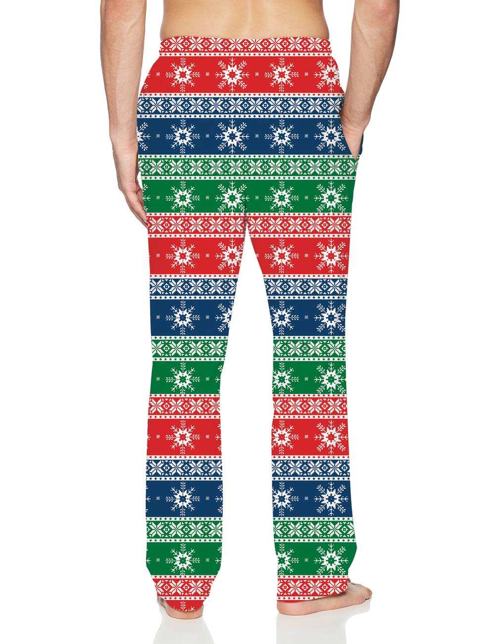 RAISEVERN Winter Autumn Pajama Bottoms Funny Multicolor Stripe Christmas Sleep Pants Casual Home Sleep/Lounge Pants for Men Teens Boys