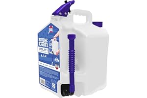 Surecan Transfer Tank & Water Dispenser - Multi-Purpose, Durable, and Compact 5 Gallon Water Dispenser, Camping Utility Container (White, SUR-50-U-1)